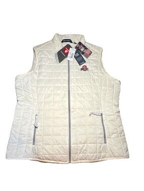 Cutter & Buck Ohio State Women’s White Puffer Jacket XXL Full Zip Embroidered